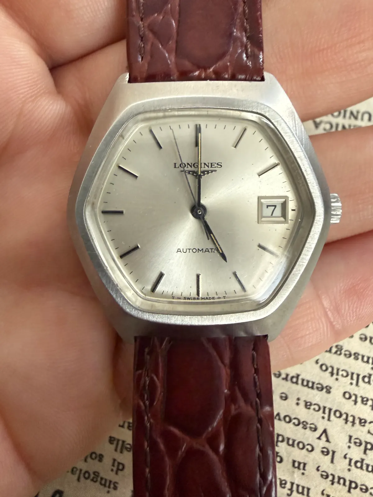 Orologio vintage Longines Automatic Ref. 1595-633 · Cassa esagonale · Calibro automatico Longines 633.1 · Acciaio · Anni ’70 — foto 1