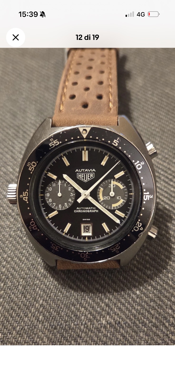 Orologio vintage Heuer Autavia 11630 MH “Orange Boy” Ref. 11630 MH | Raro quadrante “Orange Boy” | Calibro automatico Heuer 12 | Acciaio | Anni ’70 — foto 1