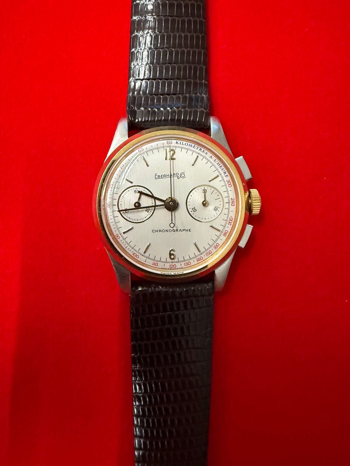 Orologio vintage Eberhard Contograf Ref. 32030 | Lemania 1872 | Acciaio & Oro 18 kt | 32 mm | Anni ’90 — foto 1