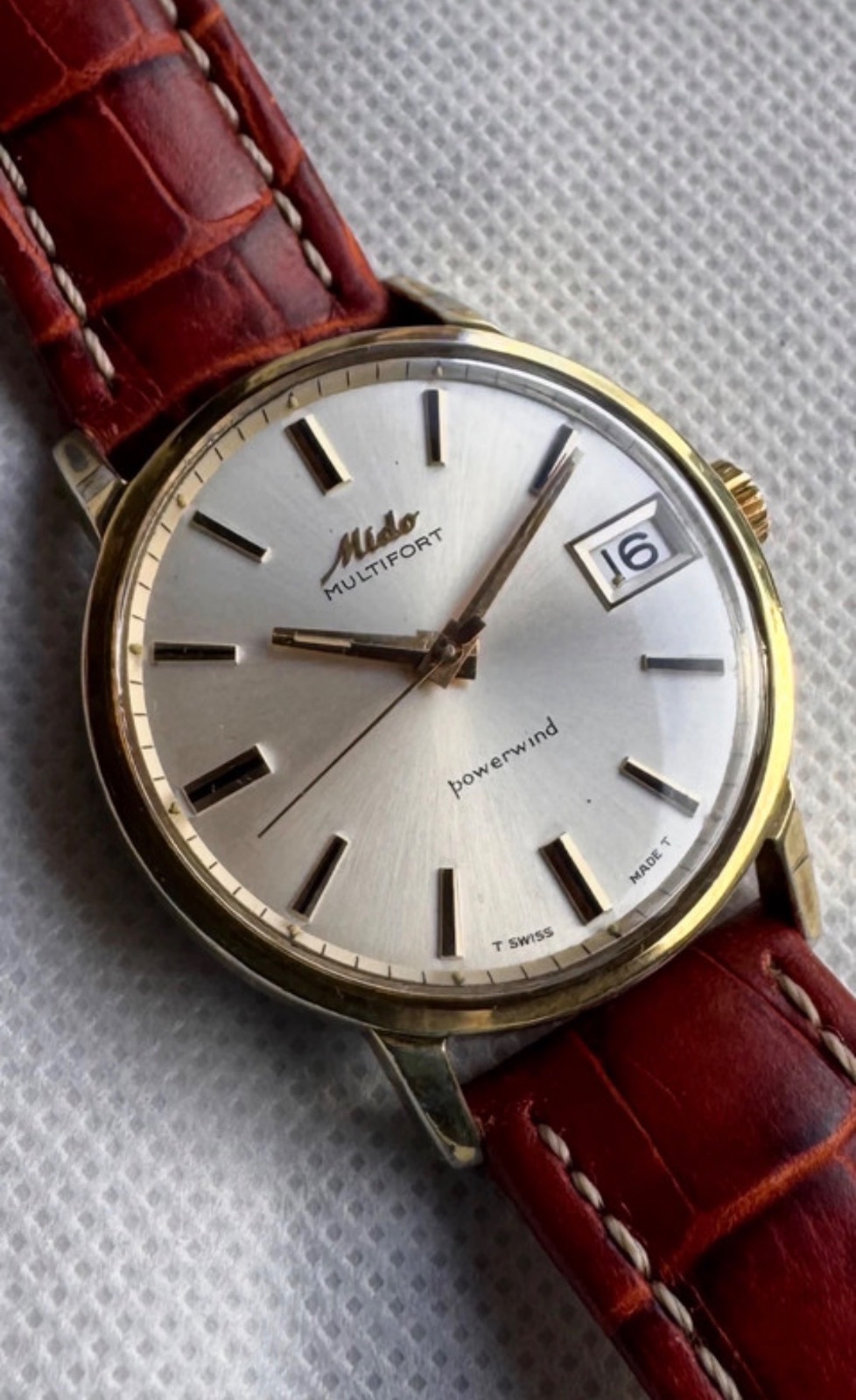 Orologio vintage Mido Mido Multifort Powerwind | Automatico | Datario | Cassa placcata oro | 34 mm | Anni ’60 — foto 1