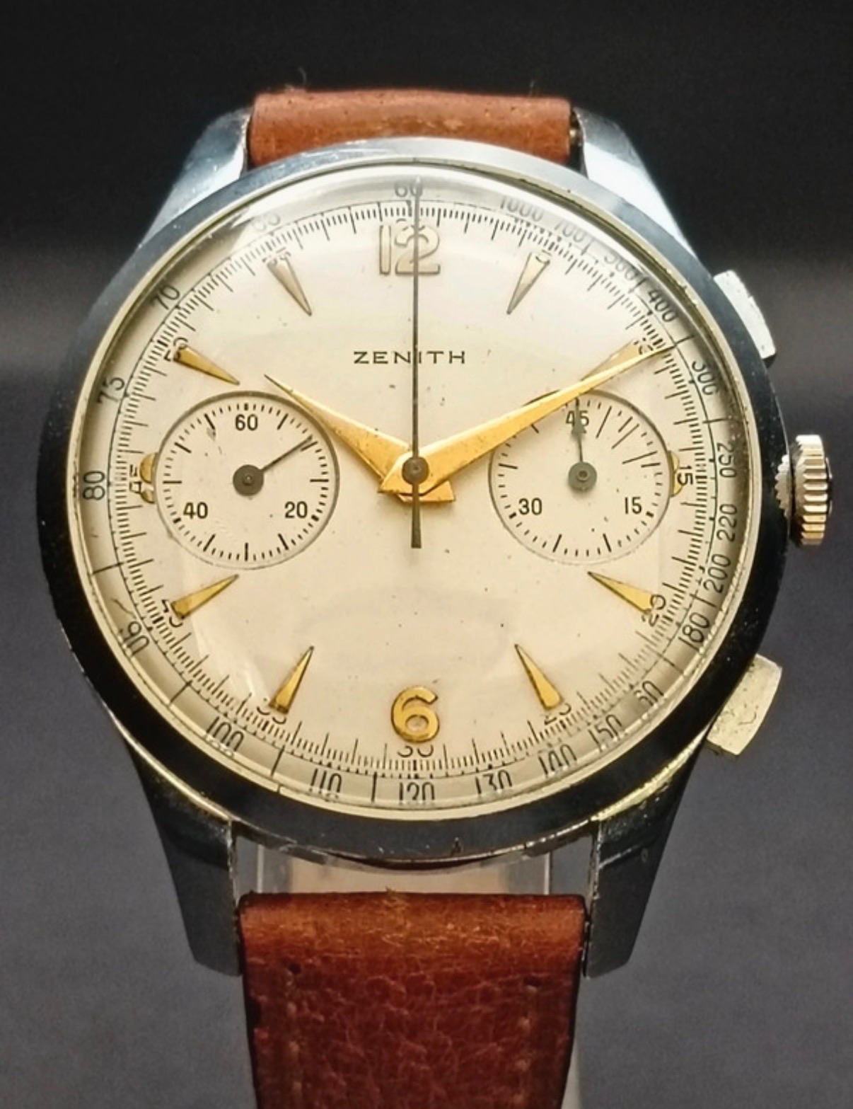 Orologio vintage Zenith Chronograph Calibro 156 | Cronografo Bicompax a Ruota a Colonne | Acciaio 37,5 mm | Anni ’50 — foto 1