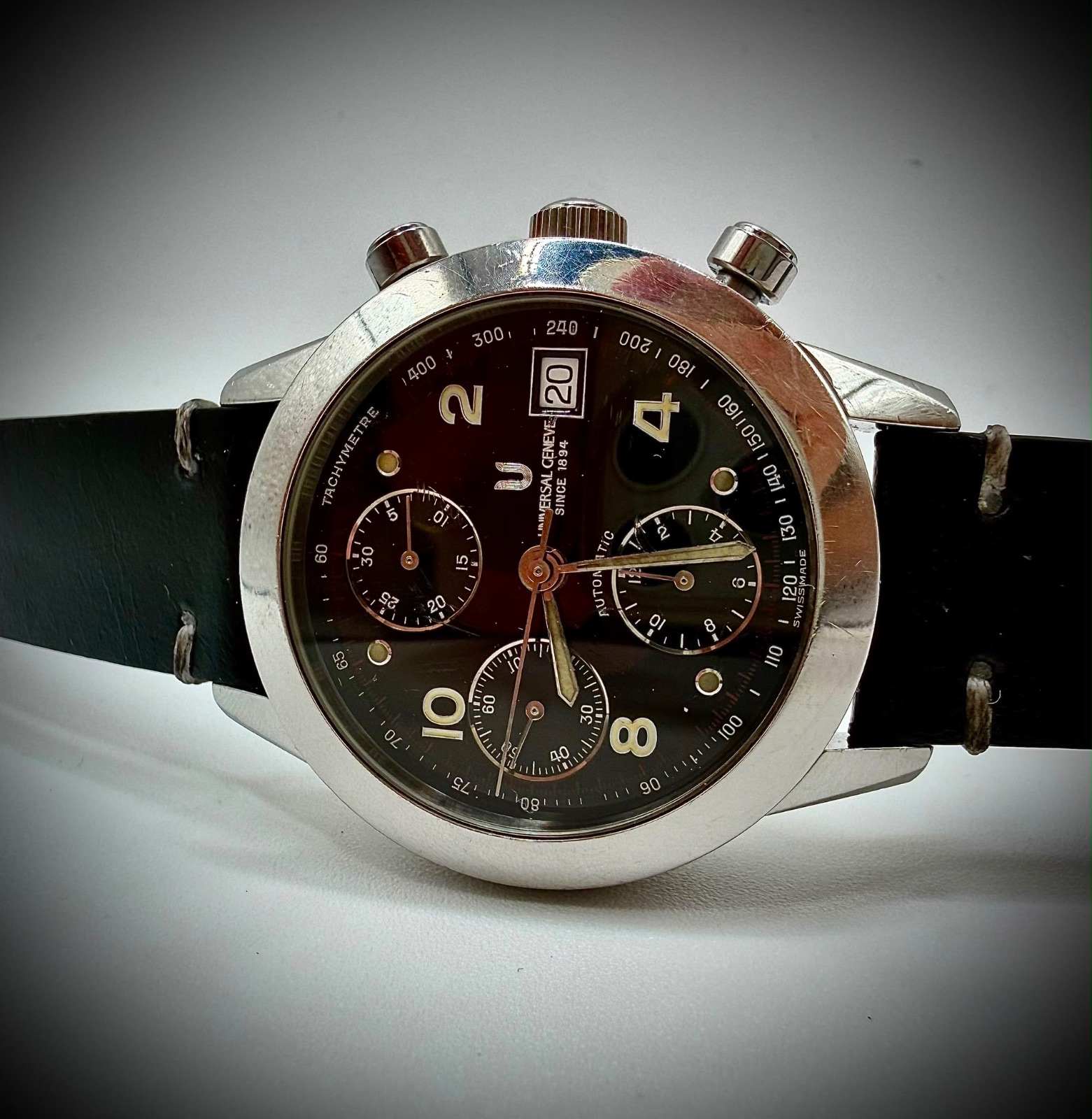 Orologio vintage Universal Genève Chronograph Ref. 898.290 – UG 98 / Valjoux 7750 – Full Set 1989 — foto 1