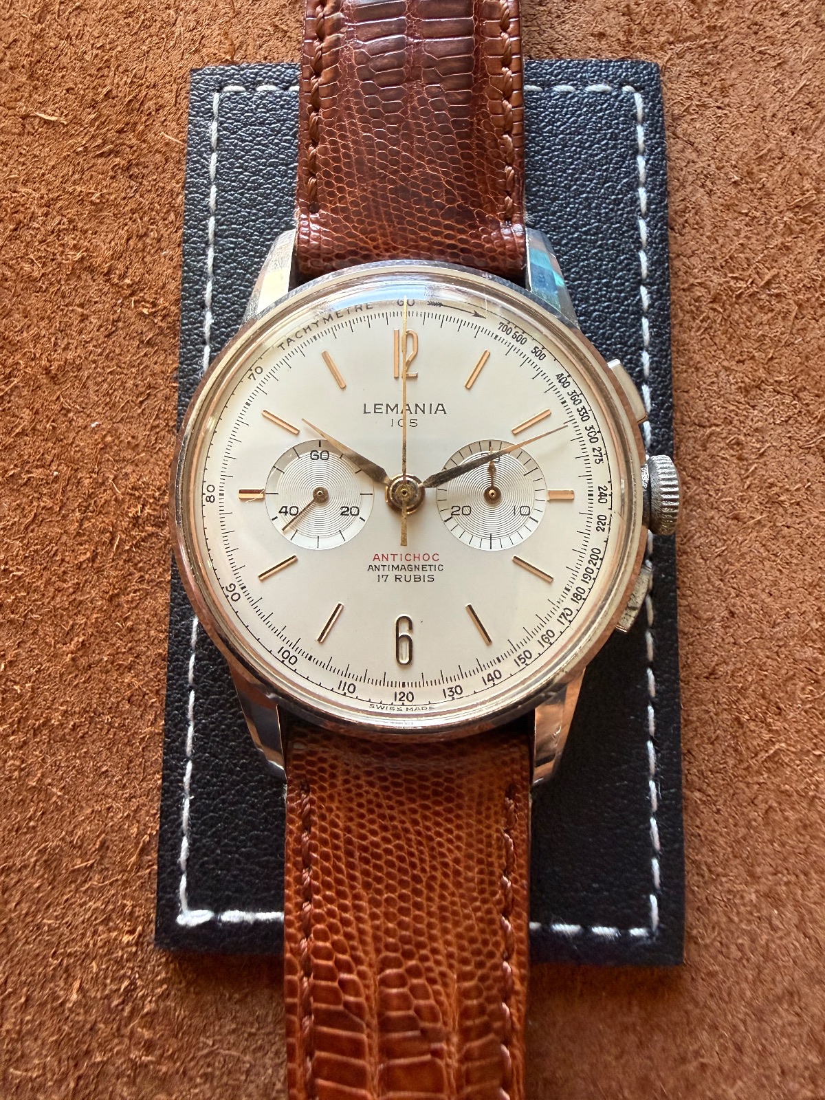 Orologio vintage Lemania 105 Oversize Bicompax – Cal. 1275 – Original Dial – 1950s — foto 1